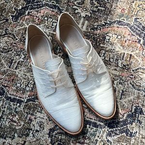 Freda Salvador Croc Embossed D'orsay Loafer